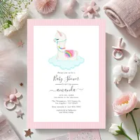 Whimsical Llama Heaven Desert Baby Shower Invitation