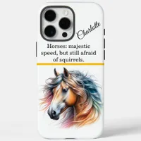 Majestic horse with colorful mane. Generative AI iPhone 16 Pro Max Case