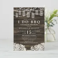 String Lights mason jars I DO BBQ Couples Shower Invitation