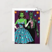 Halloween Green Skinned Monsters Postcard