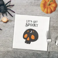 Halloween Skull Let's get Spooky Gothic Typgraphy Paper Dinner Napkins