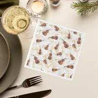 Christmas Violin Music Notes Holiday Napkins