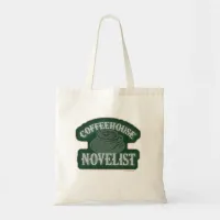 Coffeehouse Novelist Cool Green Author Motto Tote Bag