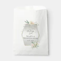 Wedding Flowers Pale Yellow Blush Watercolor Roses Favor Bag