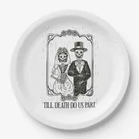 Till Death Do Us Part Skeleton Wedding Couple – Paper Plates