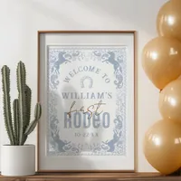 Dusty Blue First Rodeo Birthday Welcome Sign – Wes