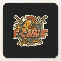 Humor Crow Funny Gothic F-Caw-F Square Paper Coaster