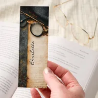 Dark Academia Scroll Spectacles Personalized Bookmarks