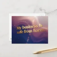 My business is safe from harmpositive affirmation  postcard