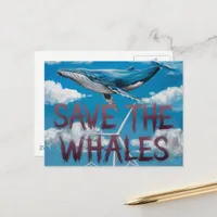 Save The Whales Windmill Energy Postcard