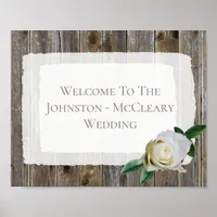 Personalized Rustic Wood Roses Wedding Poster