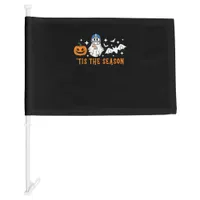 Tis The Season Football Halloween Spooky Pumpkin Car Flag
