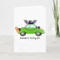 Drive By Halloween Birthday Party Photo Invitation