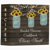 barnwood Sunflowers in Mason Jar Recipe Folder