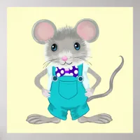 Cute and elegant little mouse poster