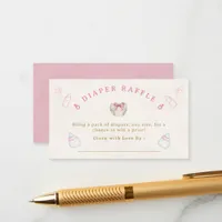 Sweet Pink Coquette Diaper Raffle Baby Shower Enclosure Card