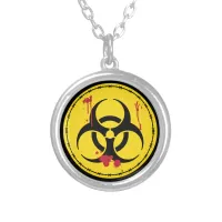 Bloody Zombie Halloween Biohazard Horror Movie Silver Plated Necklace