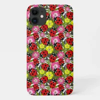 Ladybug and Flowers Nature Print iPhone 11 Case