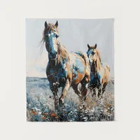 Two Paint Horses Tapestry