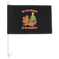 Tis The Season To Naughty Gingerbread Man Couple Car Flag