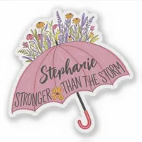 Stronger Than The Storm Umbrella Custom Name Vinyl Sticker