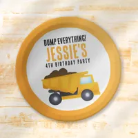 Construction Dumper Truck Birthday Paper Plates