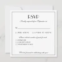 Modern and Elegant Stylish Wedding Large RSVP Note Card