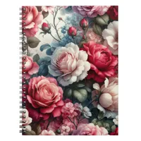 Timeless Rose Floral Charm Notebook