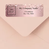 Blush pink business logo return address label