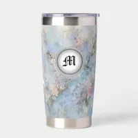 *~ Floral Vintage Monogram AP84  Lilac  Insulated Tumbler