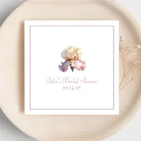 Personalized Bridal Shower Elegant Blush Flower Napkins