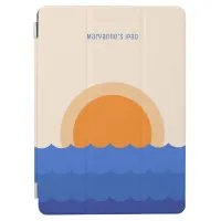 Ocean sunset minimalist scene iPad air cover