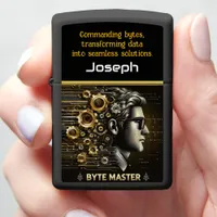 Tech-Inspired Portrait of a Digital Innovator Zippo Lighter