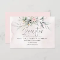 Wedding | Vintage Watercolor Blush Pink Roses Invitation