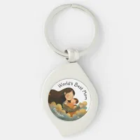 Cute Illustration of Mother & Child | Mother's Day Keychain