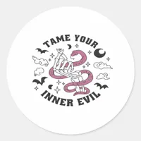 Skeleton Hand Making Heart  Classic Round Sticker