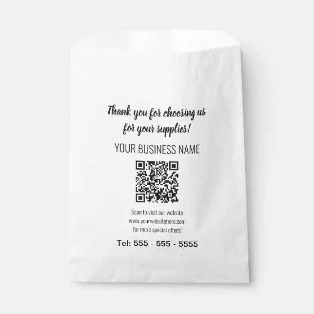 Simple Modern QR Code Favor Bags