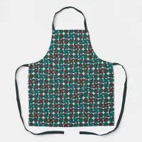 Teal & Brown Retro Organic Shapes Apron