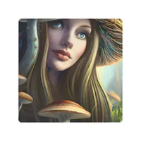 Fairytale Mushroom Fairy Metal Print