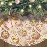 Pink Gold Christmas Pattern#12 ID1009 Wrapping Brushed Polyester Tree Skirt