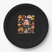 Tis The Season Pumpkin Leaves Autumn Paper Plates
