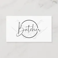 Modern Bold Country Black & White Butcher Logo Business Card