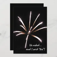 Fireworks on Black Summer Engagement Party Invitation