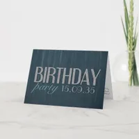 Stylish dark teal denim Guy Birthday Party Invitation