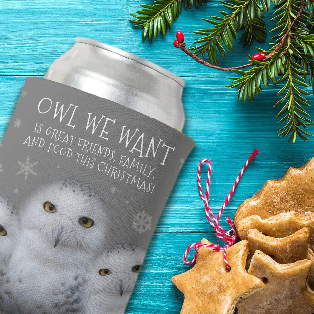 Funny Owl We Want for Christmas ... Snowy Owls Can Cooler