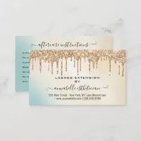 Eyelash Extension Aftercare Instruction Glitter  Business Card