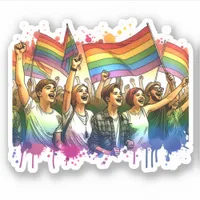 Pride | LGBTQIA + People and Flags Sticker