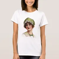 Vintage Lady Bead and Lace Bonnet T-Shirt