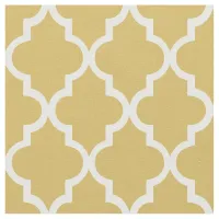 Trendy Gold Moroccan Quatrefoil Pattern Fabric