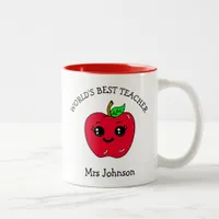 Thank You World's Best Teacher Appreciation Gift Two-Tone Coffee Mug